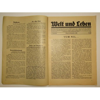 Welt und Leben, Nr.6, Settembre 1938, di 16 pagine. Espenlaub militaria